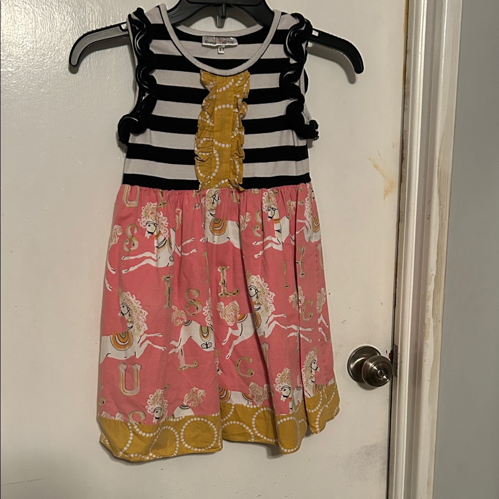 Daisy Black and Pink Unicorn Dress